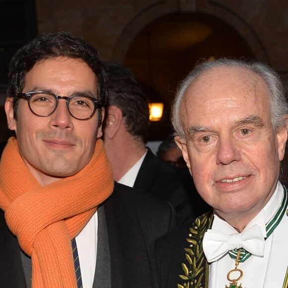 Frédéric Mitterrand et Mathieu Gallet lors de la cérémonie d'installation de F.Mitterrand à l'académie des Beaux-Arts à Paris, le 6 février 2020. © Veeren/Bestimage