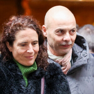 Mazarine Pingeot et son mari Didier Le Bret - Obsèques de Frédéric Mitterrand en l'église Saint-Thomas d'Aquin à Paris. Le 26 mars 2024. © Jacovides-Moreau / Bestimage