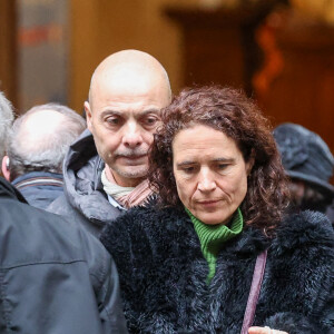 Mazarine Pingeot et son mari Didier Le Bret - Obsèques de Frédéric Mitterrand en l'église Saint-Thomas d'Aquin à Paris. Le 26 mars 2024. © Jacovides-Moreau / Bestimage