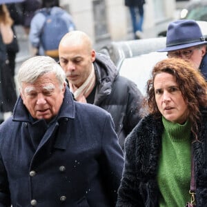Jean Glavany, Mazarine Pingeot et son mari Didier Le Bret - Obsèques de Frédéric Mitterrand en l'église Saint-Thomas d'Aquin à Paris. Le 26 mars 2024. © Jacovides-Moreau / Bestimage