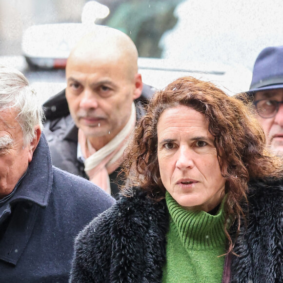 Jean Glavany, Mazarine Pingeot - Obsèques de Frédéric Mitterrand en l'église Saint-Thomas d'Aquin à Paris. Le 26 mars 2024. © Jacovides-Moreau / Bestimage
