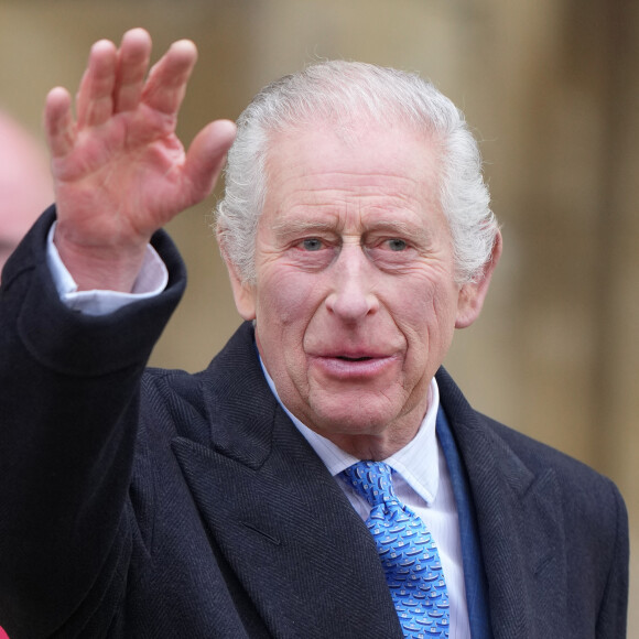 En tout cas, cette sortie pour la messe de Pâques est plutôt une bonne nouvelle pour lui ! 
Le roi Charles III d'Angleterre - Les membres de la famille royale britannique arrivent à la chapelle Saint-George pour assister à la messe de Pâques. Windsor, le 31 mars 2024.