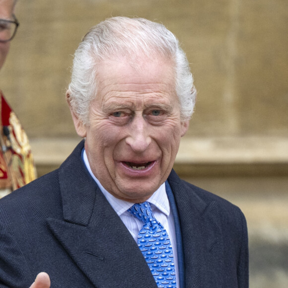 Le roi Charles III d'Angleterre et Camilla Parker Bowles, reine consort d'Angleterre - Les membres de la famille royale britannique arrivent à la chapelle Saint-George pour assister à la messe de Pâques. Windsor, le 31 mars 2024. 