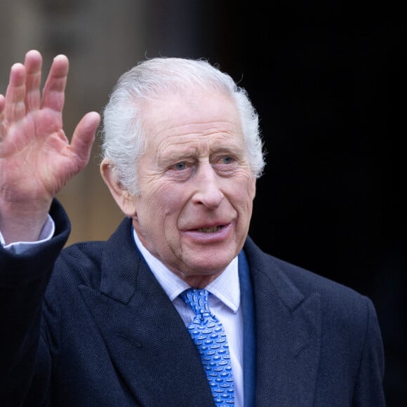 Le roi Charles III d'Angleterre - Les membres de la famille royale britannique arrivent à la chapelle Saint-George pour assister à la messe de Pâques. Windsor, le 31 mars 2024. 