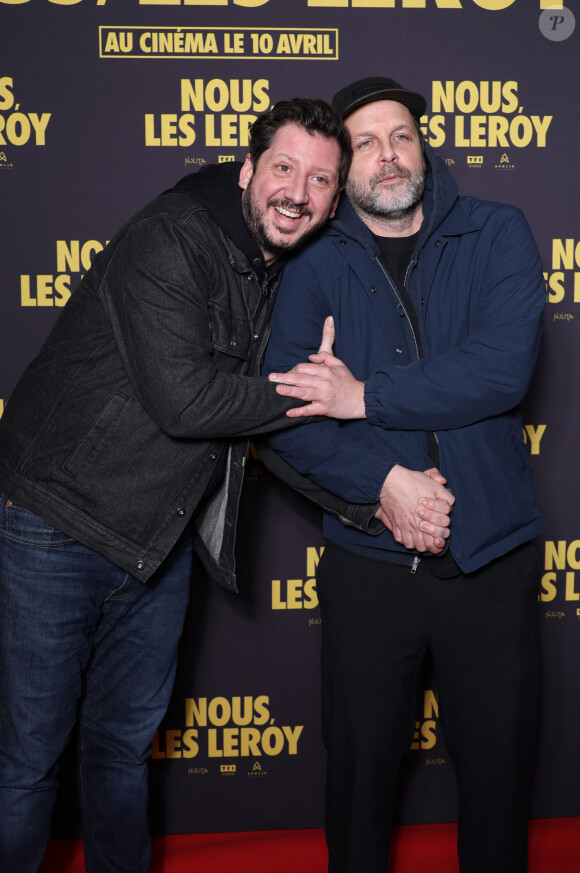 Monsieur Poulpe et Joachim Roncin - Avant-première du film "Nous les Leroy" au cinéma UGC Normandie, sur les Champs-Elysées, à Paris. Le 3 avril 2024. © Denis Guignebourg / Bestimage