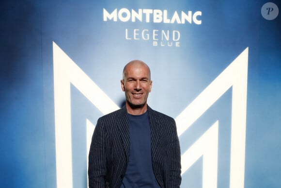 Exclusif - Zinédine Zidane - Soirée de lancement du parfum Montblanc "Legend Blue" au Victoria à Paris le 3 avril 2024. Z. Zidane incarne depuis septembre 2022 les valeurs de la ligne Montblanc Legend et prête à nouveau son visage pour la campagne du parfum Legend Blue. © Rachid Bellak/Bestimage