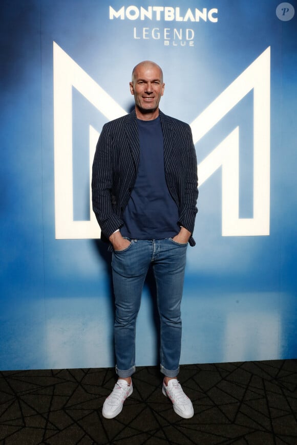 Exclusif - Zinédine Zidane - Soirée de lancement du parfum Montblanc "Legend Blue" au Victoria à Paris le 3 avril 2024. Z. Zidane incarne depuis septembre 2022 les valeurs de la ligne Montblanc Legend et prête à nouveau son visage pour la campagne du parfum Legend Blue. © Rachid Bellak/Bestimage