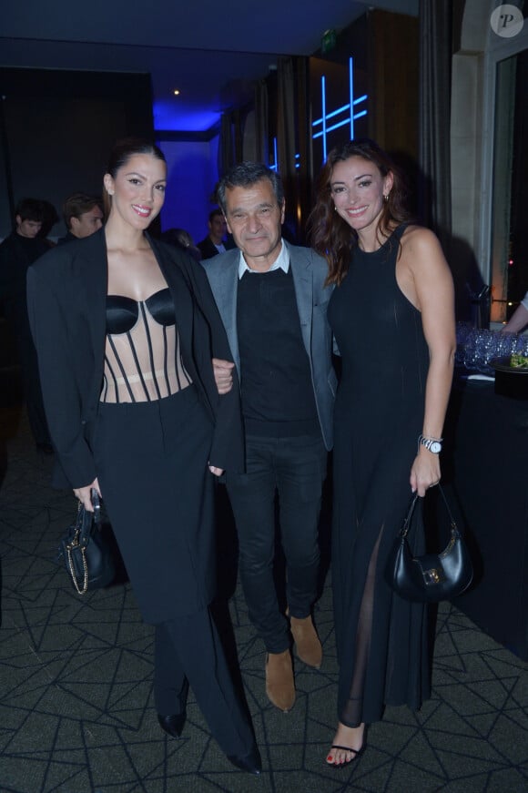 Exclusif - Iris Mittenaere (Miss France 2016 et Miss Univers 2016), Philippe Bénacin (président général d'Interparfums), Rachel Legrain-Trapani (Miss France 2007) - Soirée de lancement du parfum Montblanc "Legend Blue" au Victoria à Paris le 3 avril 2024. Z. Zidane incarne depuis septembre 2022 les valeurs de la ligne Montblanc Legend et prête à nouveau son visage pour la campagne du parfum Legend Blue. © Rachid Bellak/Bestimage