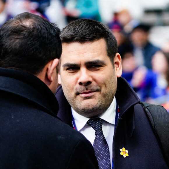 Matthieu Lartot de France TV Sports pandant le match France v Pays de Galles au Stade de France a Paris, France.Photo par Sandra Ruhaut/Icon Sport/ABACAPRESS.COM