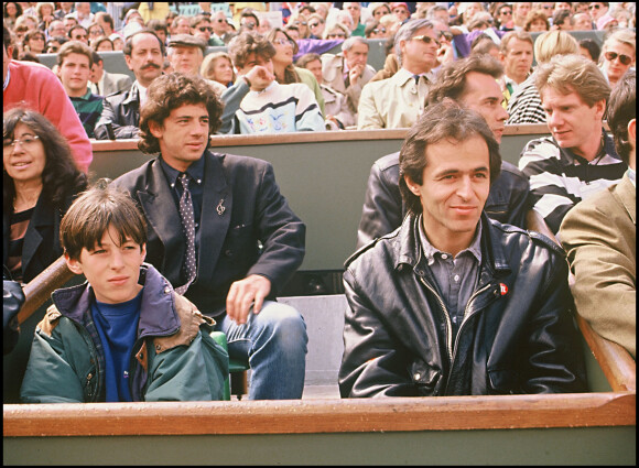 Jean-Jacques Goldman et son fils Michael à Roland-Garros en 1990.