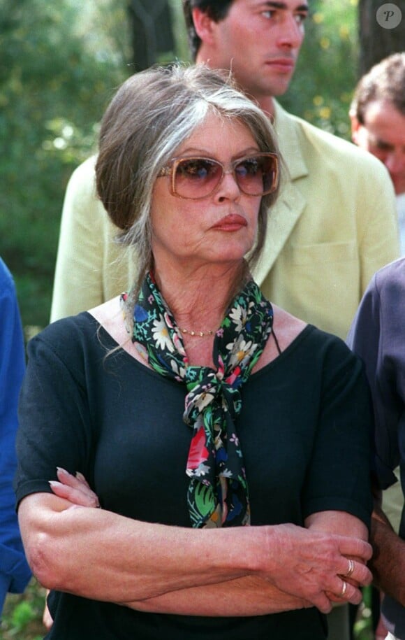 A bout en raison d'un "travail accablant", la star de 89 ans a aussi dû dire adieu à certains de ses animaux
Brigitte Bardot en visite dans le Médoc contre les chasseurs de tourterelles le 30 avril 1994