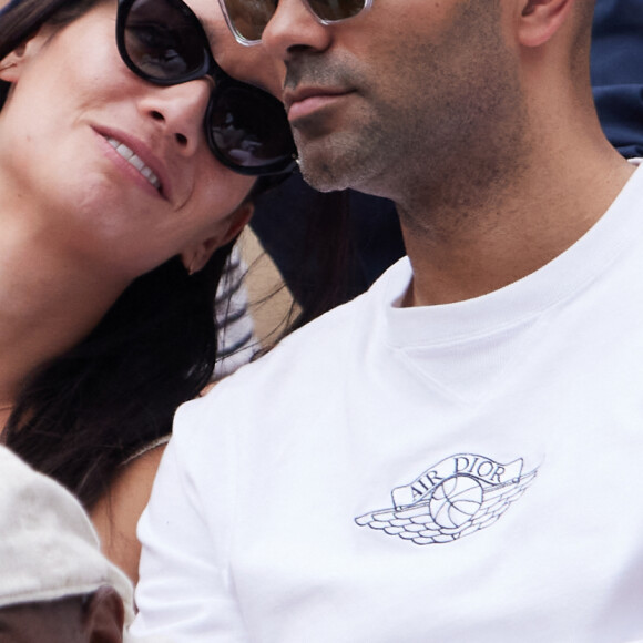 Tony Parker et Alizé Lim - Célébrités en tribunes des Internationaux de France de tennis de Roland Garros 2023 à Paris le 11 juin 2023. © Jacovides-Moreau/Bestimage 