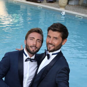 Exclusif - Cérémonie du mariage de Christophe Beaugrand et de Ghislain Gerin au Domaine de Blanche Fleur à Châteauneuf-de-Gadagne le 28 juillet 2018. © Dominique Jacovides/Bestimage