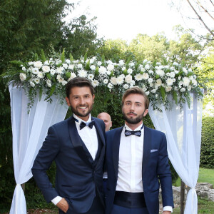 Exclusif - Cérémonie du mariage de Christophe Beaugrand et de Ghislain Gerin au Domaine de Blanche Fleur à Châteauneuf-de-Gadagne le 28 juillet 2018. © Dominique Jacovides/Bestimage