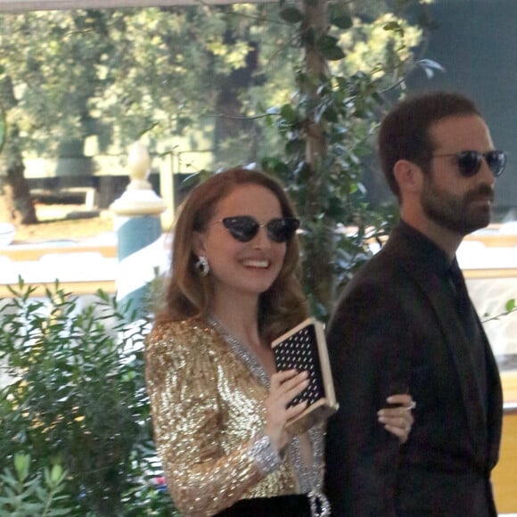 Natalie Portman et son mari Benjamin Millepied arrivent à l'hôtel Excelsior lors du 75ème festival du film de Venise, la Mostra, le 4 septembre 2018 
