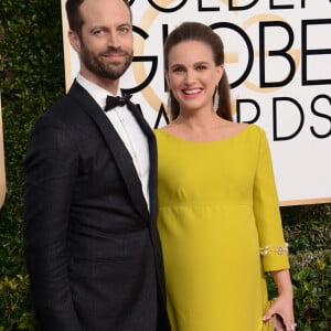 Natalie Portman enceinte et son mari Benjamin Millepied - La 74ème cérémonie annuelle des Golden Globe Awards à Beverly Hills, le 8 janvier 2017.