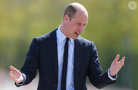 Le prince William de Galles en visite à la "St. Michael's High School" à Sandwell. Le 25 avril 2024 