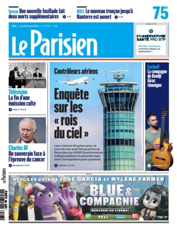 Edition du "Parisien" dévoilé ce lundi 6 mai 2024.