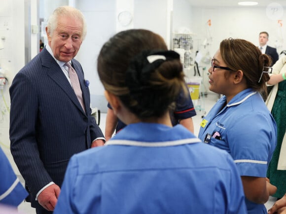 Le roi Charles III d'Angleterre en visite au "University College Hospital Macmillan Cancer Centre" à Londres. Le 30 avril 2024 