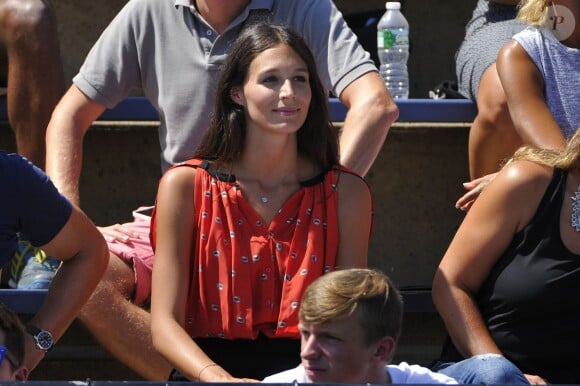 La chanteuse Pauline lors du premier tour de l'US Open de son compagnon Benoît Paire, le 25 août 2014