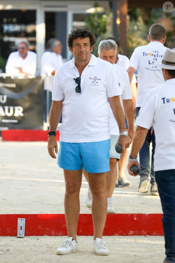 Patrick Bruel lors du tournoi de pétanque des "Tropéziens de Lyon" sur la place des Lices à Saint-Tropez, en France, le 14 août 2019. Photo par ABACAPRESS.COM