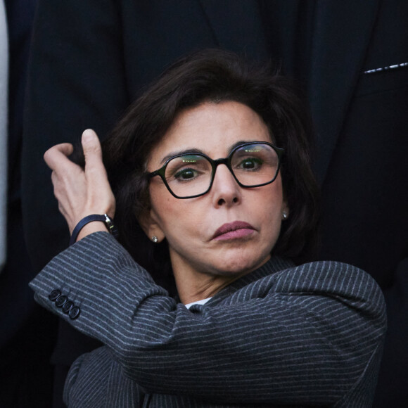 Rachida Dati - Célébrités dans les tribunes de la demi-finale retour de Ligue des champions entre le PSG face au Borussia Dortmund (0-1) au Parc des Princes à Paris le 7 mai 2024. © Cyril Moreau/Bestimage