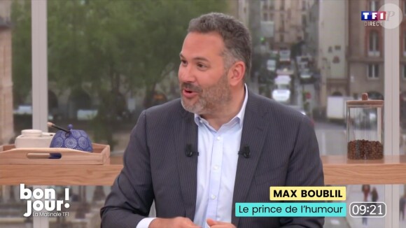 Bruce Toussaint a présenté un nouveau numéro de "Bonjour !" le lundi 13 mai
Bruce Toussaint sur le plateau de "Bonjour !"