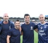 Les trois anciens footballeurs étaient à Bordeaux hier
 
Christophe Dugarry, Bixente Lizarazu, Yoann Gourcuff, Zinedine Zidane - A l'occasion des 100 ans du parc Lescure, Bordeaux accueille au stade Chaban-Delmas un match de gala opposant les gloires des Girondins de Bordeaux au Variétés Club de France le mardi 14 mai 2024. © Patrick Bernard/ Bestimage