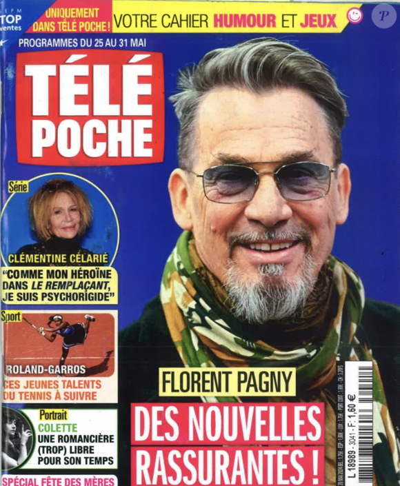 Florent Pagny est à la une du prochain "Télé Poche", dans lequel figurent également Clémentine Célarié et Thomas Jouannet.