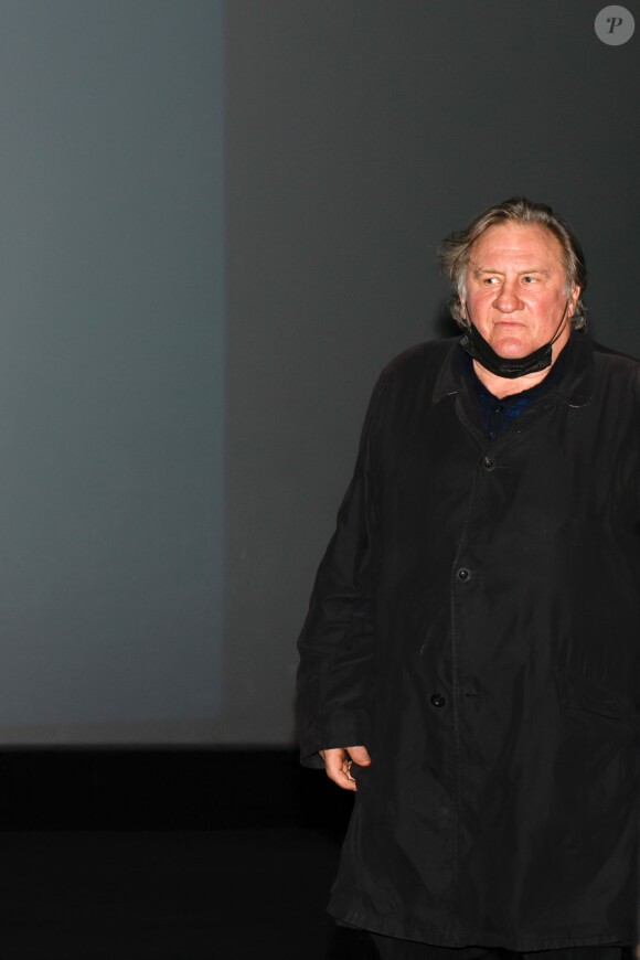 Gérard Depardieu lors du Festival Premiers Plans à Angers le 28 janvier 2022 pour la présentation du film "Umani" © Laetitia Notarianni / Bestimage 