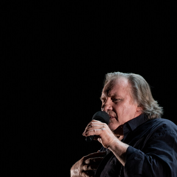 Exclusif - Gérard Depardieu - Gérard Depardieu chante Barbara - 20ème édition du Festival de Lacoste dans les carrières du Chateau de Lacoste le 15 Août 2020. © Morgan Palun / Bestimage