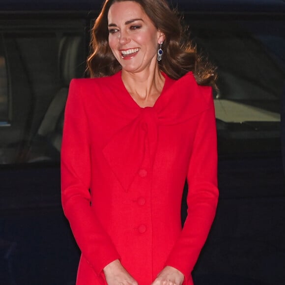 Le prince William, duc de Cambridge, et Catherine (Kate) Middleton, duchesse de Cambridge, assistent au service de chant communautaire Together At Christmas à l'abbaye de Westminster, à Londrtes, Royaume Uni, le 8 décembre 2021. 