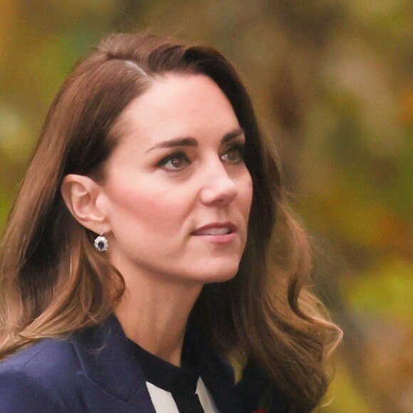 Kate Middleton, duchesse de Cambridge, arrive au musée de la guerre à Londres, le 10 novembre 2021. 