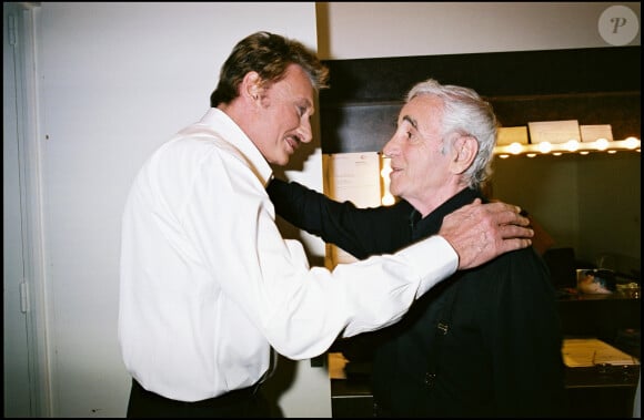 Archive - Charles Aznavour et Johnny Hallyday