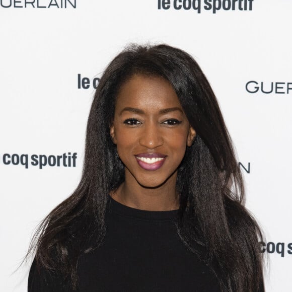 Hapsatou Sy - Guerlain et le coq sportif au lancement de leur seconde collaboration à la boutique Guerlain des Champs-Elysées à Paris le 23 octobre 2018. © Pierre Perusseau/Bestimage