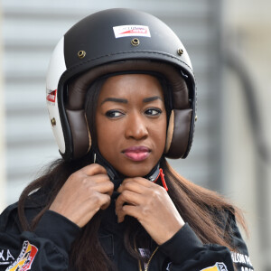 Exclusif - Hapsatou Sy - Course "Talon Pointe by Abarth" au circuit Bugatti du Mans les 24 et 25 mars 2018.