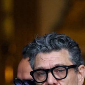 Marc Lavoine, Luc Duchêne - Sorties des obsèques du prince Jean-Stanislas Poniatowski en l'Eglise polonaise à Paris, France, le 29 avril 2024. © Jacovides-Moreau/Bestimage 