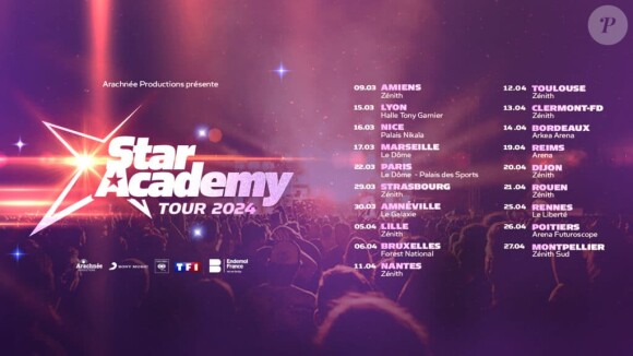 Des concerts dans les plus grands zéniths de France, de Belgique et de Suisse ont été commandés
Une partie des dates du "Star Academy Tour 2024"