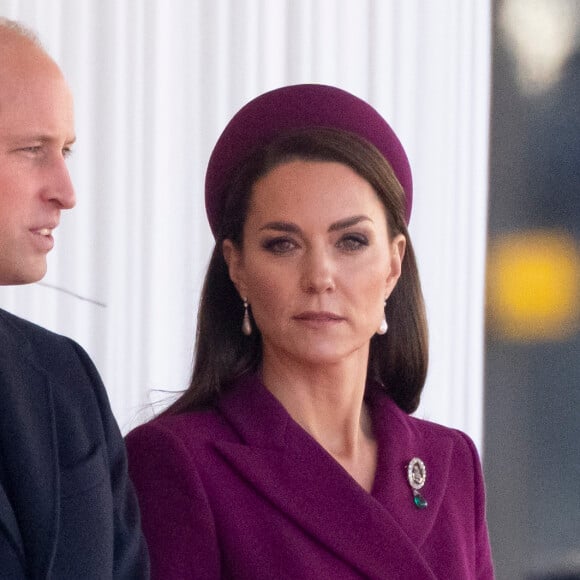 Comme l'a indiqué le palais de Buckingham, Kate Middleton ne participera pas à cet évènement
 
Le prince William, prince de Galles, et Catherine (Kate) Middleton, princesse de Galles - La famille royale et le gouvernement du Royaume Uni lors de la cérémonie d'accueil du président de l'Afrique du Sud, en visite d'état à Londres, Royaume Uni, le 22 novembre 2022. 