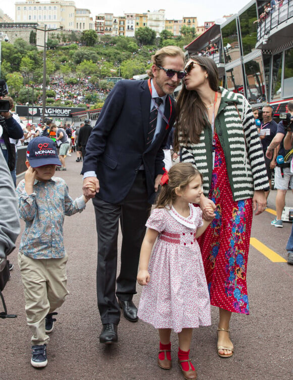 Andrea Casiraghi, Tatiana Santo Domingo, Alexandre Andrea Stefano Casiraghi, India Casiraghi se promènent dans la voie des stands lors du 77e Grand Prix de Monaco, à Monaco, le 26 mai 2019. Photo par Marco Piovanotto/ABACAPRESS.COM