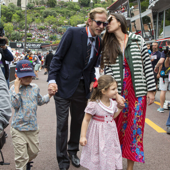 Andrea Casiraghi, Tatiana Santo Domingo, Alexandre Andrea Stefano Casiraghi, India Casiraghi se promènent dans la voie des stands lors du 77e Grand Prix de Monaco, à Monaco, le 26 mai 2019. Photo par Marco Piovanotto/ABACAPRESS.COM