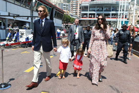 Le fils de la princesse Caroline, Andrea Casiraghi, et son épouse Tatiana Santo Domingo, avec leurs enfants Sacha et India, assistant au 75e Grand Prix de F1 de Monaco, à Monte-Carlo, Monaco, le 28 mai 2017. Photo par Laurent Zabulon/ABACAPRESS.COM