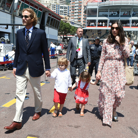 Le fils de la princesse Caroline, Andrea Casiraghi, et son épouse Tatiana Santo Domingo, avec leurs enfants Sacha et India, assistant au 75e Grand Prix de F1 de Monaco, à Monte-Carlo, Monaco, le 28 mai 2017. Photo par Laurent Zabulon/ABACAPRESS.COM