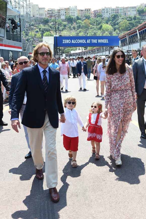 Le fils de la princesse Caroline, Andrea Casiraghi, et son épouse Tatiana Santo Domingo, avec leurs enfants Sacha et India, assistant au 75e Grand Prix de F1 de Monaco, à Monte-Carlo, Monaco, le 28 mai 2017. Photo par Laurent Zabulon/ABACAPRESS.COM