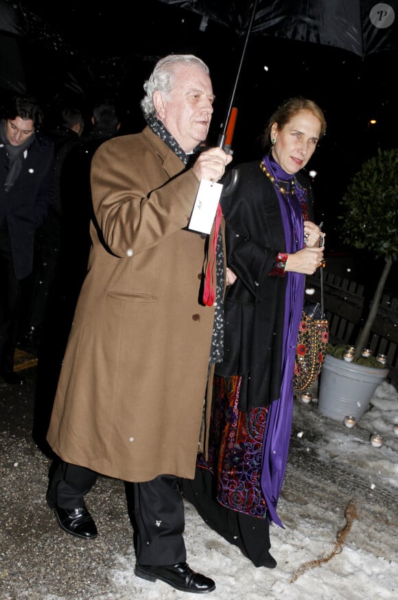 Arrivees des invites au mariage religieux de Andrea Casiraghi et Tatiana Santo Domingo en l'eglise de Rougemont, le 1er fevrier 2014. 