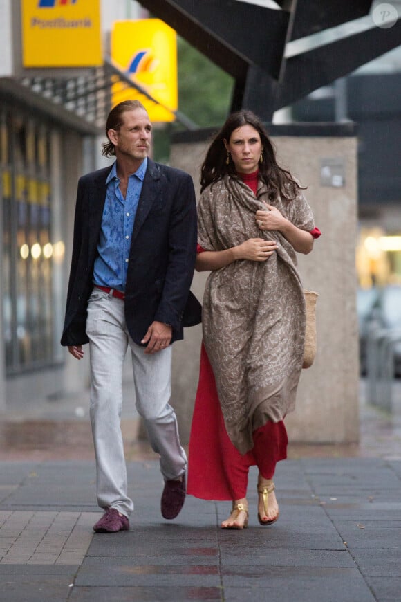 Le prince Andrea Casiraghi et sa femme Tatiana Santo Domingo - Soirée d'avant-mariage du Prince Ernst junior de Hanovre et de Ekaterina Malysheva, à la Brasserie Ernst August Brauhaus, à Hanovre. Allemagne, Hanovre, 7 juillet 2017. 