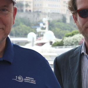 Le prince Albert II de Monaco, Andrea Casiraghi - 10ème édition du "Energy Boat Challenge" au Yacht Club de Monaco le 5 juillet 2023.