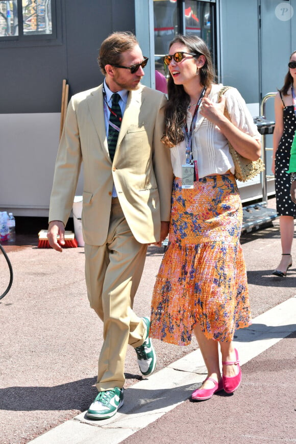 Andrea Casiraghi et sa femme Tatiana Santo Domingo - La famille princière de Monaco assiste aux séances d'essais qualificatives du 80ème Grand Prix de Monaco de Formule 1 à Monaco le 27 mai 2023. © Bruno Bebert/Bestimage 