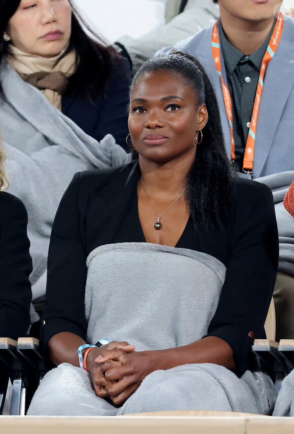 Muriel Hurtis dans les tribunes des Internationaux de France de tennis de Roland Garros 2024 à Paris, France, le 1er juin 2024. © Jacovides-Moreau/Bestimage 