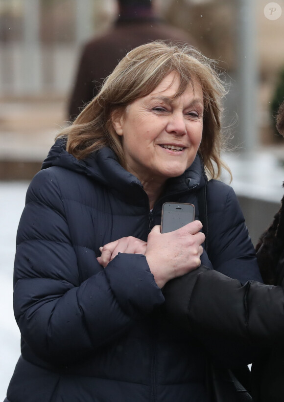 Marie-Laure Augry - Sorties des obsèques d'Hervé Bourges en l'église Saint-Eustache à Paris le 2 mars 2020.